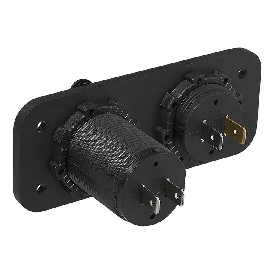 Pricenet  Unterputz-Kit: Voltmeter 6–30 V + USB-Anschluss doppelt Typ A 2 x 2100 mA 