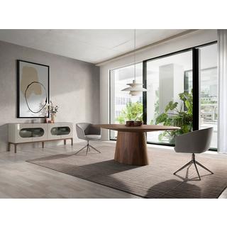 ANGEL CERDA Buffet en noyer et gris avec éclairage intérieur  