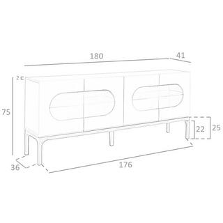 ANGEL CERDA Buffet en noyer et gris avec éclairage intérieur  