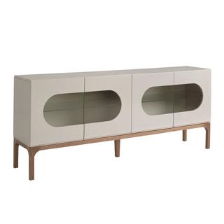 ANGEL CERDA Credenza in legno grigio e noce con illuminazione interna  