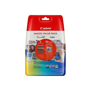 Canon  CANON Photo Value Pack CMYBK CLI-526PAC2 iP 4850 4x9ml,50 Bl. 10x15cm 