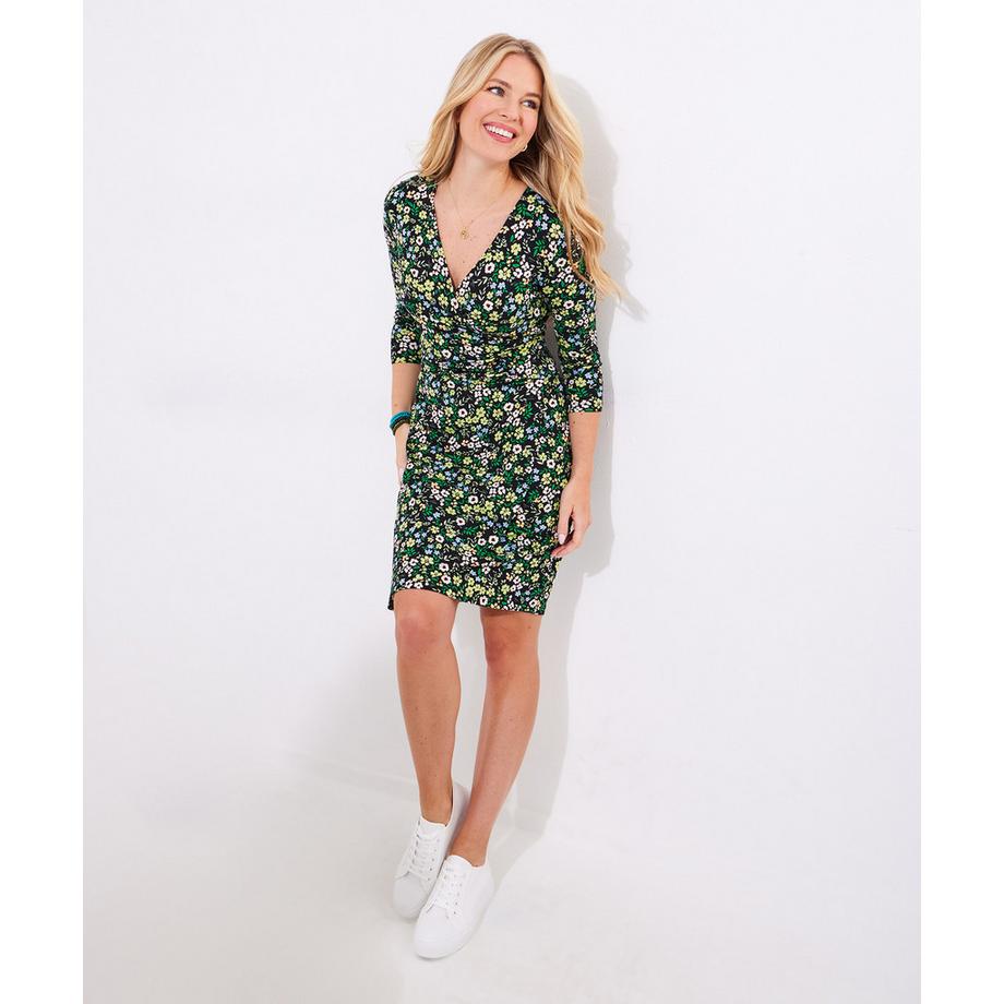 Wickelkleid aus Jersey mit Rüschen