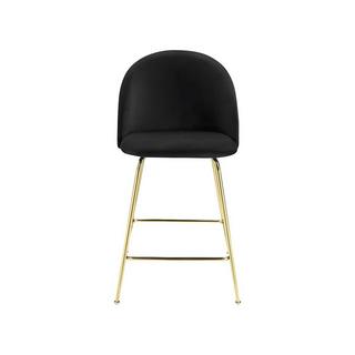 Vente-unique Barhocker 2erSet MELBOURNE Samt goldfarbenes Metall  