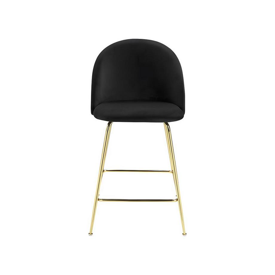 Vente-unique Barhocker 2erSet MELBOURNE Samt goldfarbenes Metall  