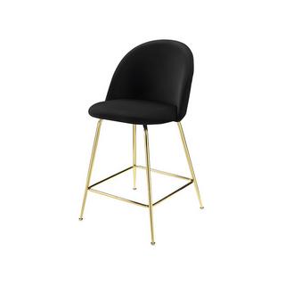 Vente-unique Barhocker 2erSet MELBOURNE Samt goldfarbenes Metall  