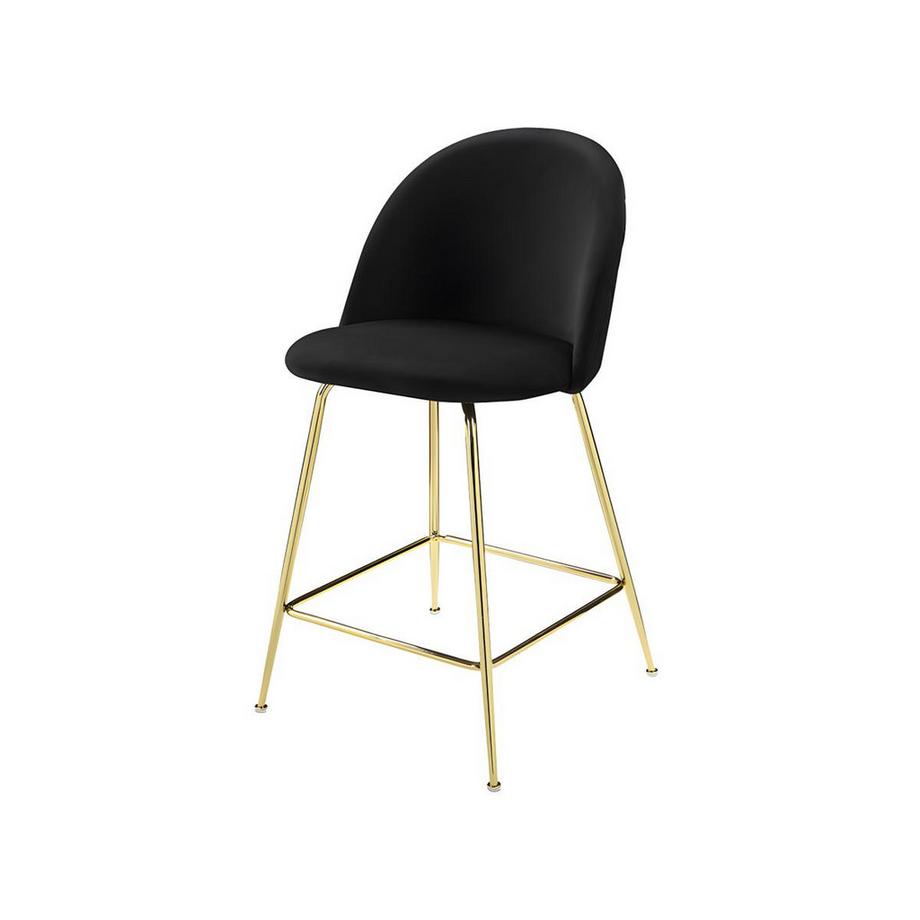 Vente-unique Barhocker 2erSet MELBOURNE Samt goldfarbenes Metall  