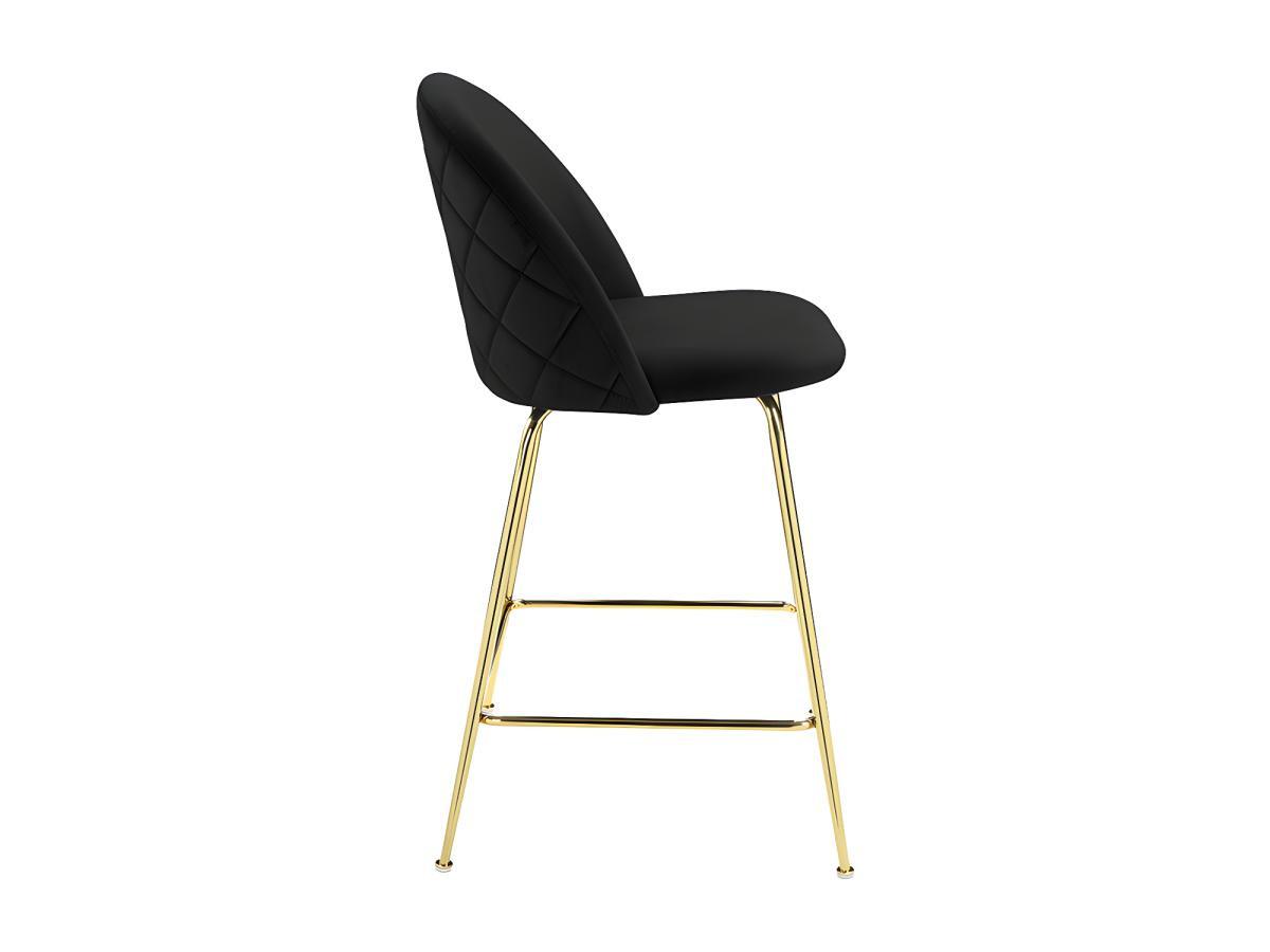 Vente-unique Barhocker 2erSet MELBOURNE Samt goldfarbenes Metall  
