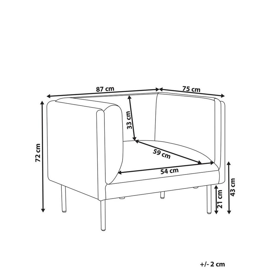 Beliani Sessel aus Stoff Modern MOEN  