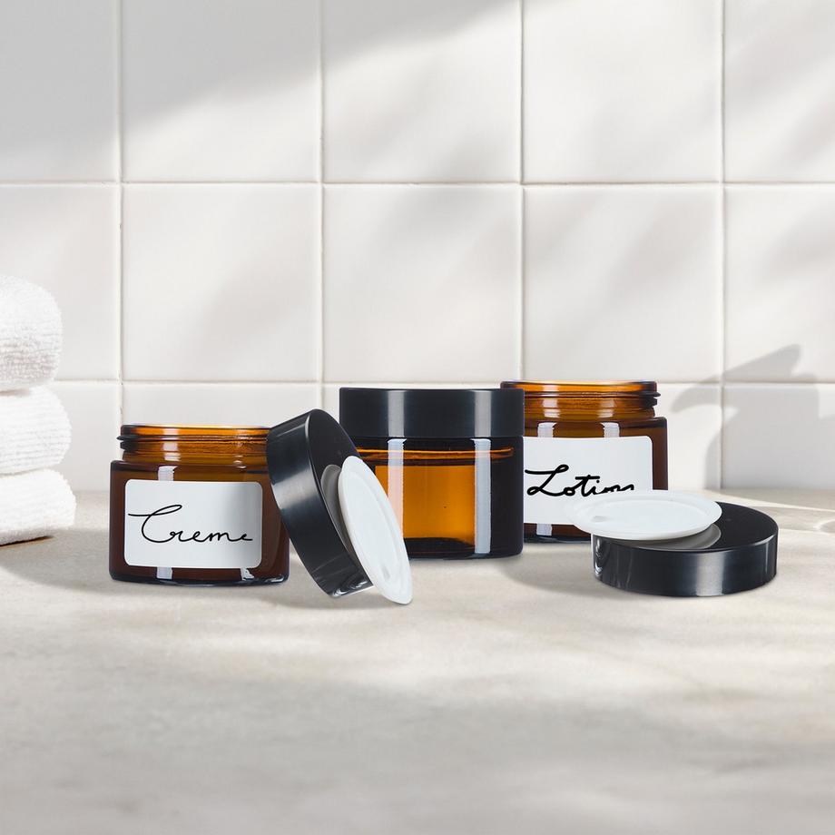 Northix Pots à crème en verre ambré, anti-fuites  