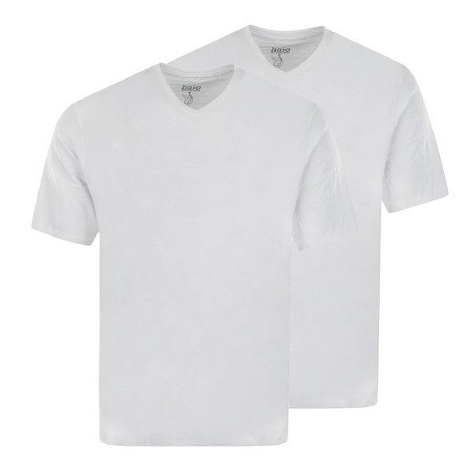 hajo 2er Pack Bequem sitzendes V-Ausschnitt T-Shirt  