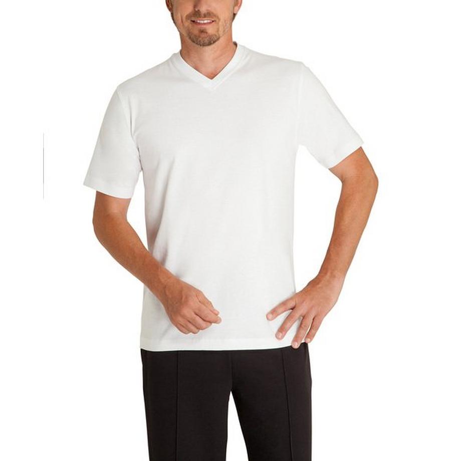 hajo 2er Pack Bequem sitzendes V-Ausschnitt T-Shirt  