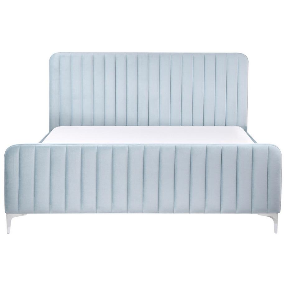 Beliani Bett mit Lattenrost aus Samtstoff  LUNAN  