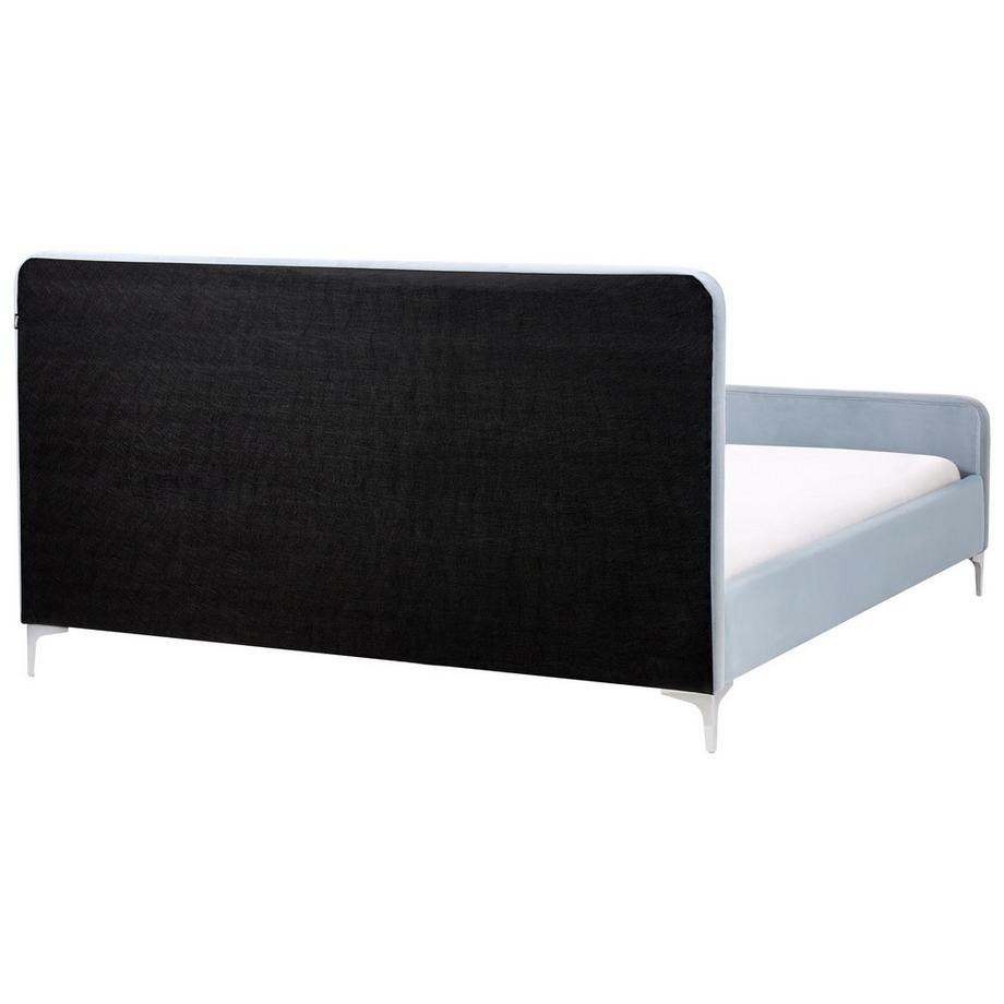 Beliani Bett mit Lattenrost aus Samtstoff  LUNAN  