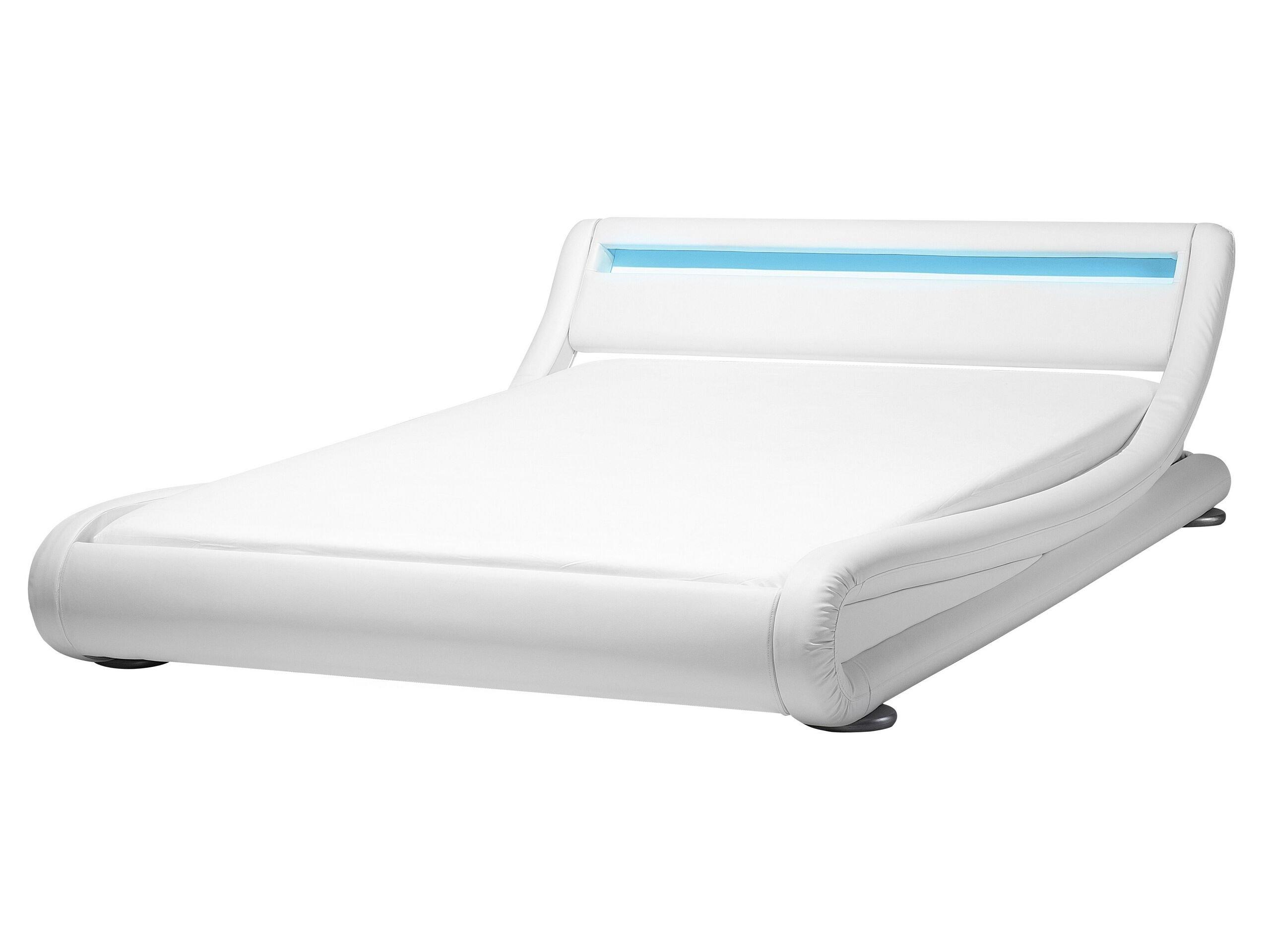 Beliani Letto con LED en Pelle sintetica Glamour AVIGNON