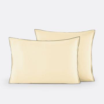 Taie d'oreiller satin de coton lavé