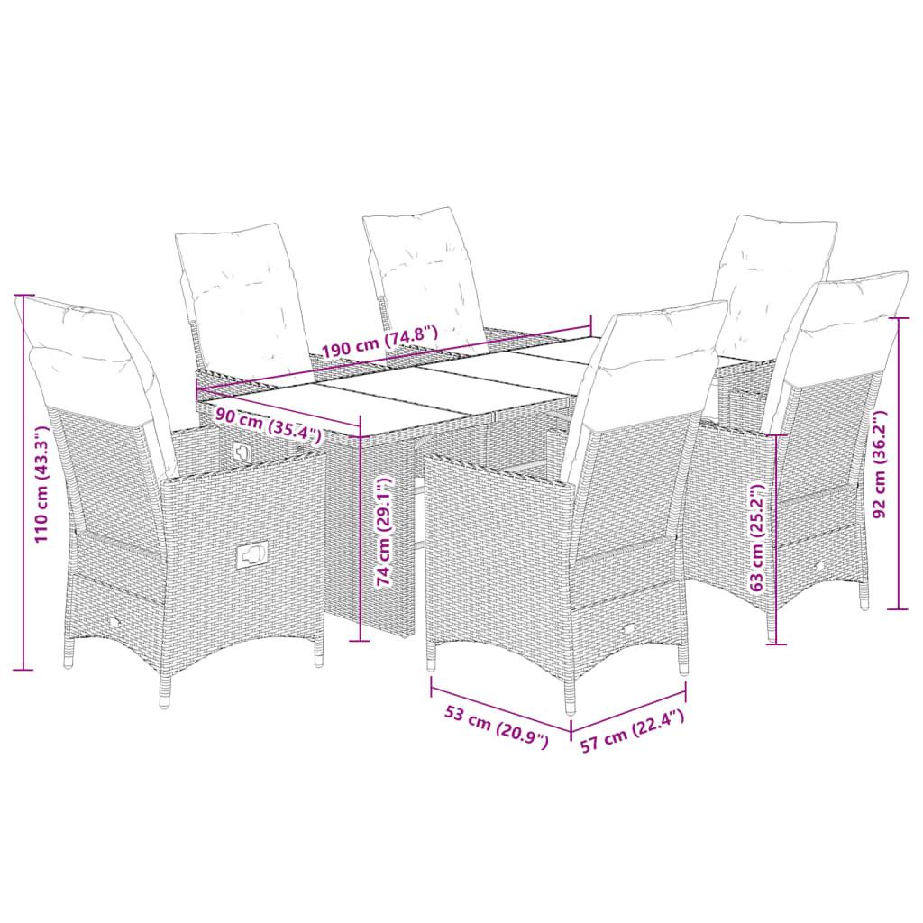 VidaXL Ensemble de salle à manger de jardin rotin synthétique  