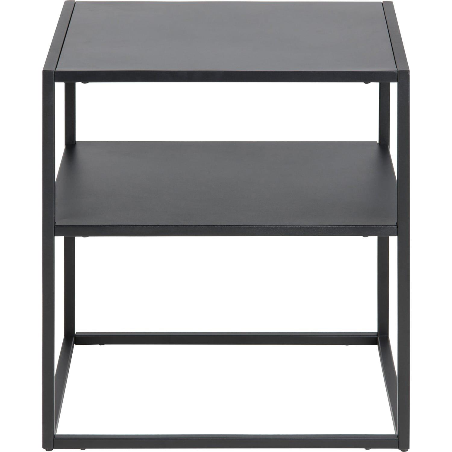 mutoni Table de nuit Modern Line 1 fond acier noir 45x40x50.5cm  