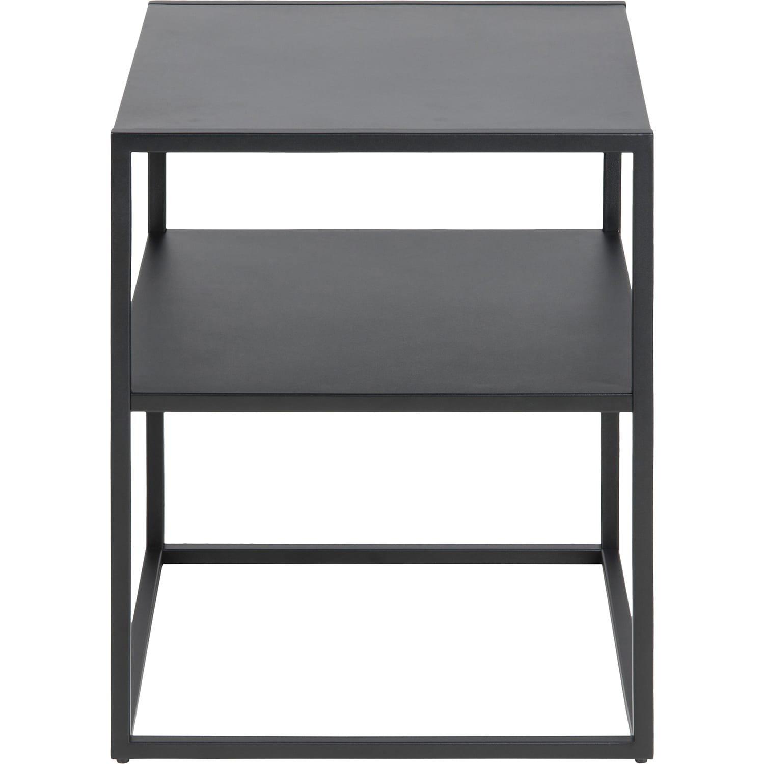 mutoni Table de nuit Modern Line 1 fond acier noir 45x40x50.5cm  