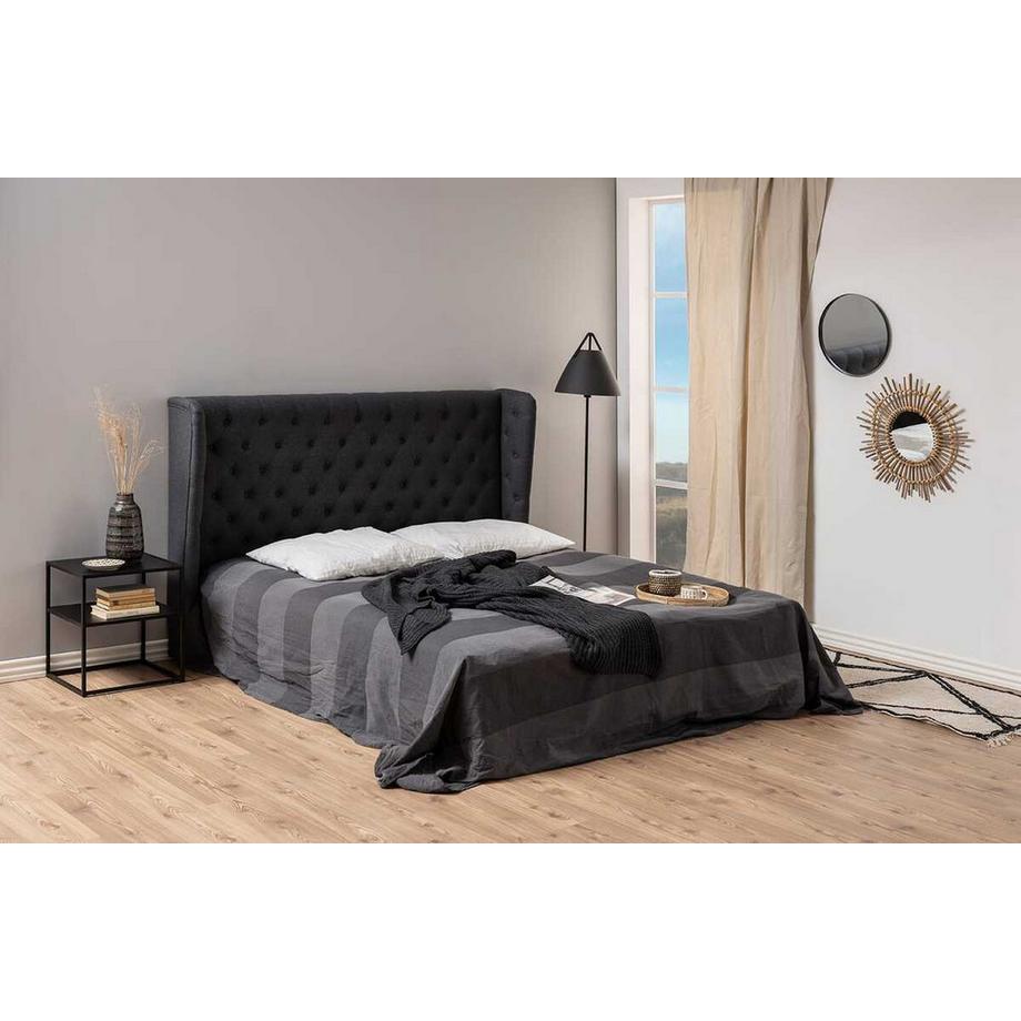 mutoni Nachttisch Modern Line 1 Boden Stahl Schwarz 45x40x50.5cm  