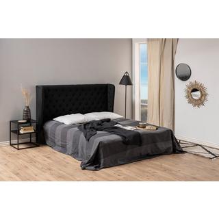 mutoni Table de nuit Modern Line 1 fond acier noir 45x40x50.5cm  