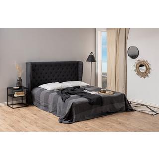 mutoni Table de nuit Modern Line 1 fond acier noir 45x40x50.5cm  