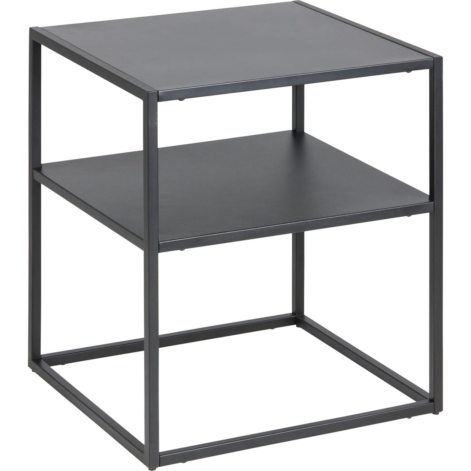 mutoni Table de chevet Modern Line 1 fond acier noir 45x40x50.5cm  