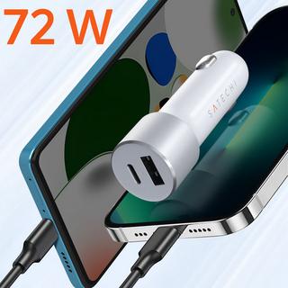SATECHI  Caricatore auto 72W USB-C + USB grigio 