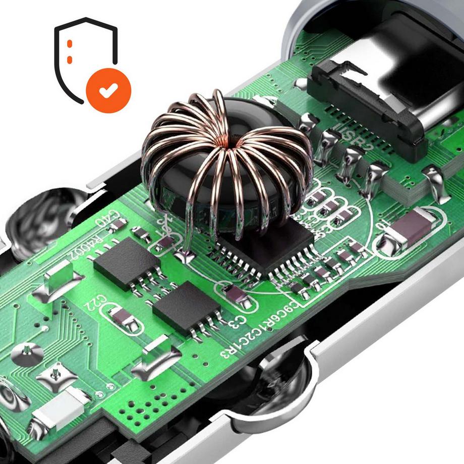 SATECHI  Caricatore auto 72W USB-C + USB grigio 