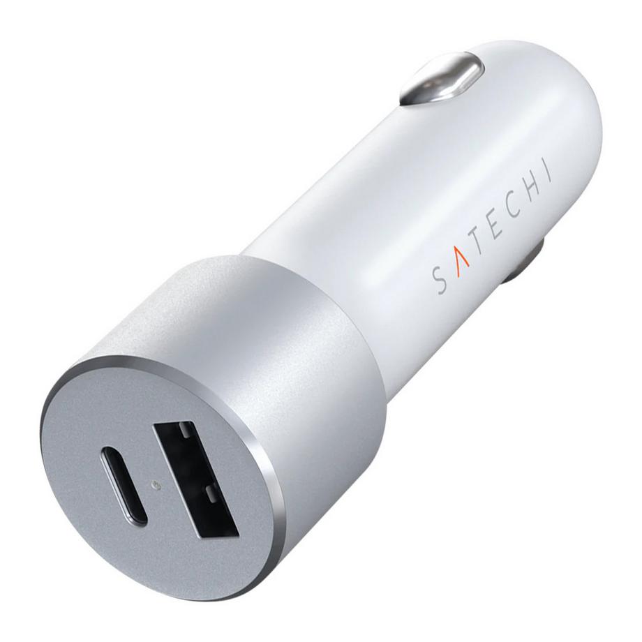 Caricatore auto 72W USB-C + USB grigio