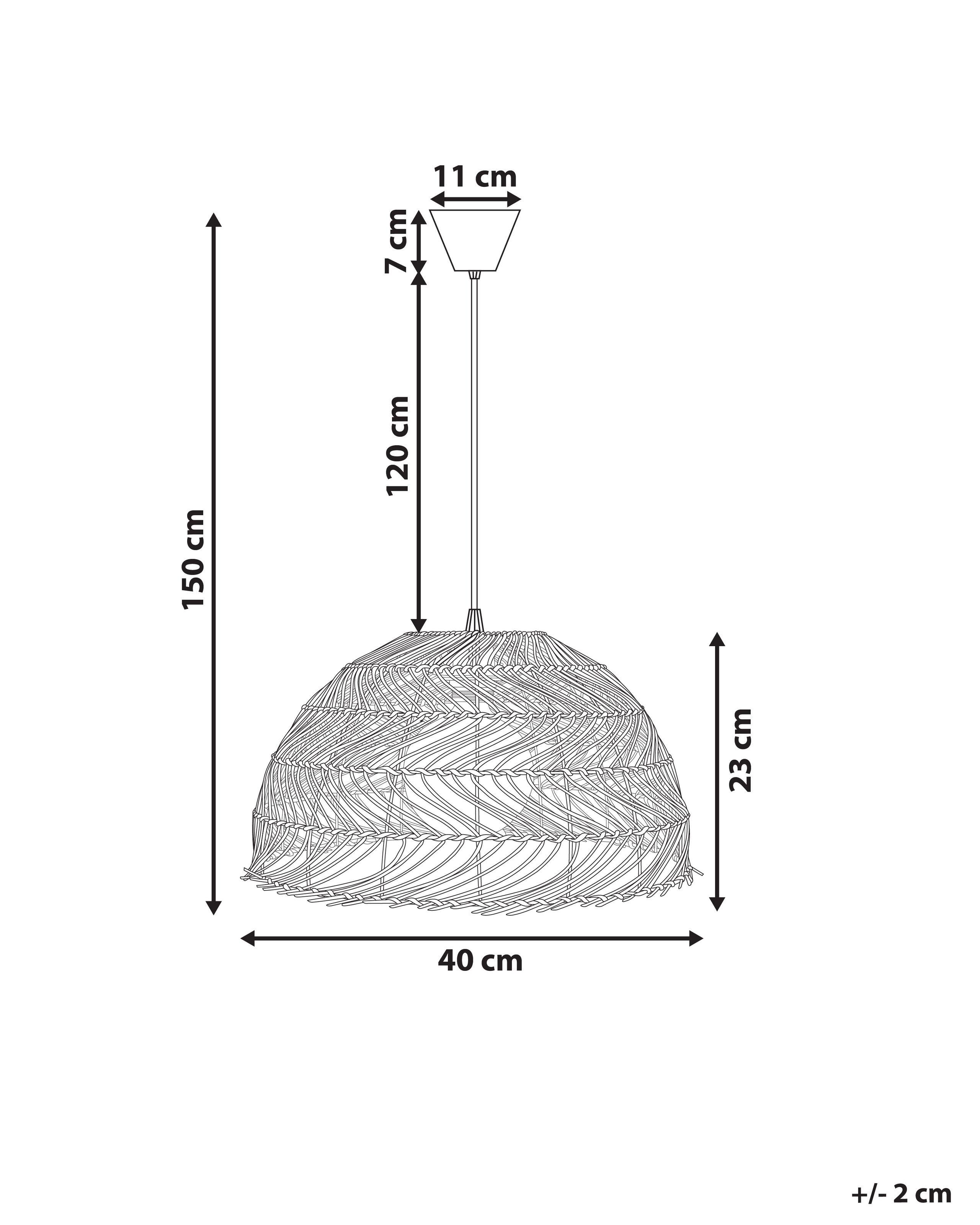 Beliani Lampe suspension en Rotin Traditionnel SELENGE  