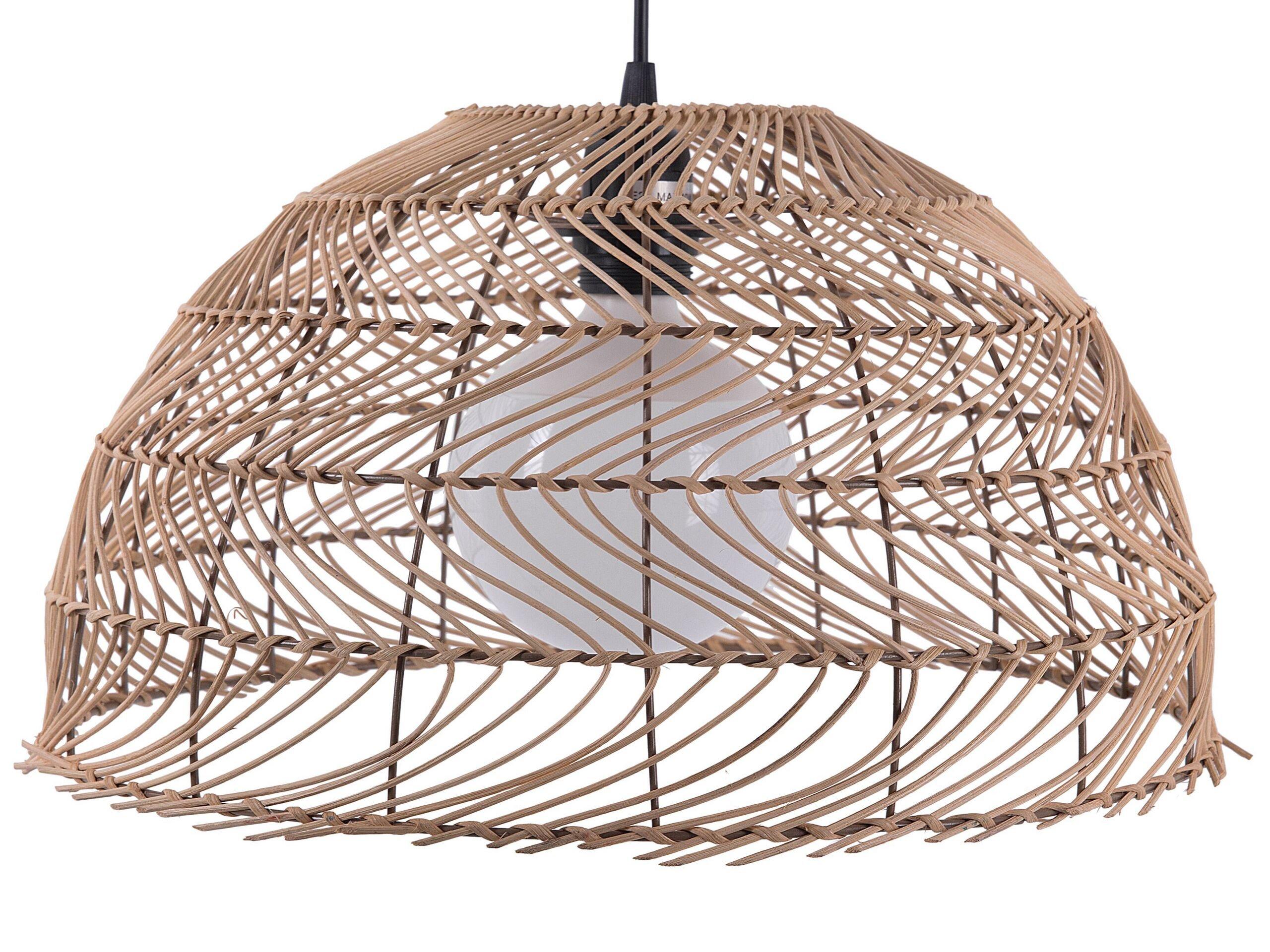 Beliani Lampe suspension en Rotin Traditionnel SELENGE  