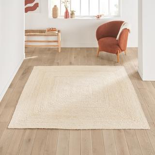 La Redoute Intérieurs Tapis carré jute blanchi  