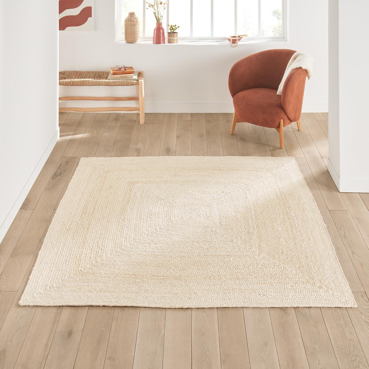 La Redoute Intérieurs Tapis carré jute blanchi  