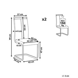 Beliani Chaise de salle à manger en Cuir PU Moderne GREEDIN  