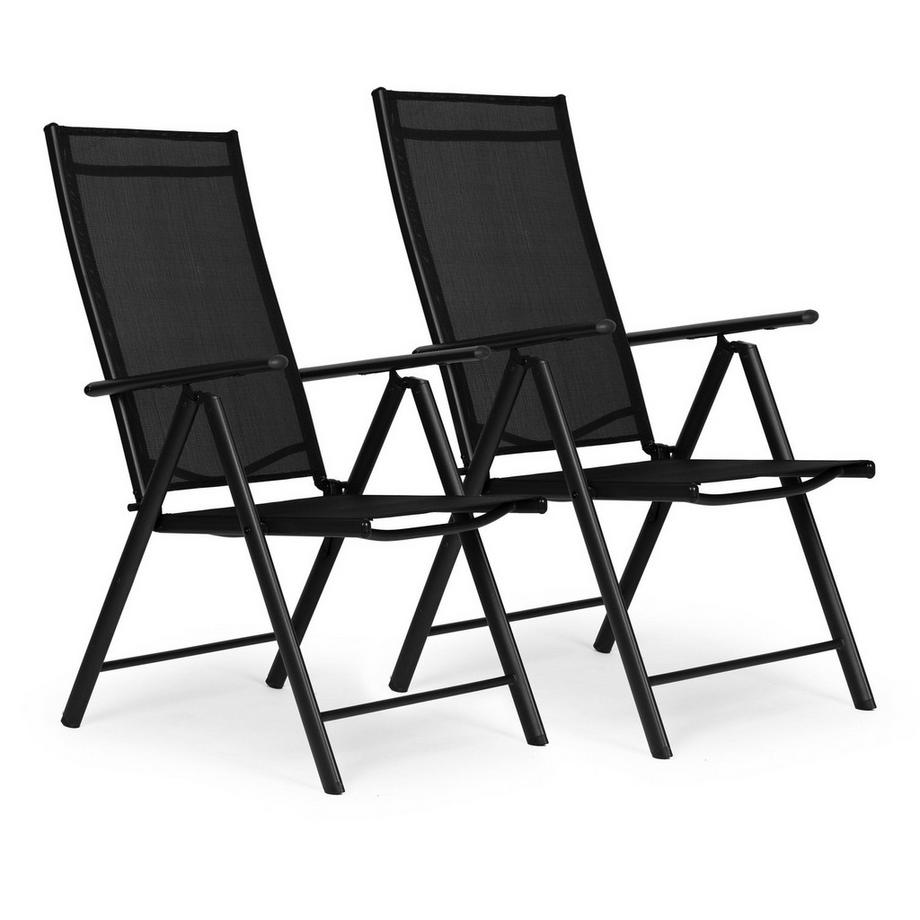 2er Set klappbare Gartenstühle, verstellbare Rückenlehne