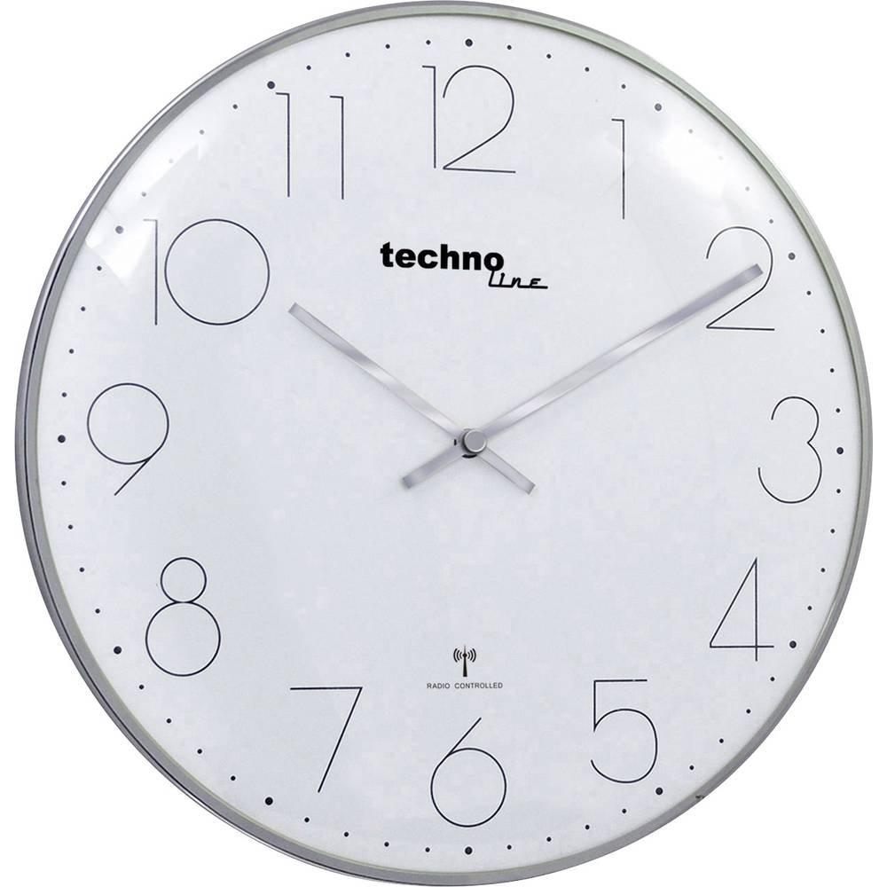 Techno Line Horloge murale sans fil WT 8235, aspect chrome  