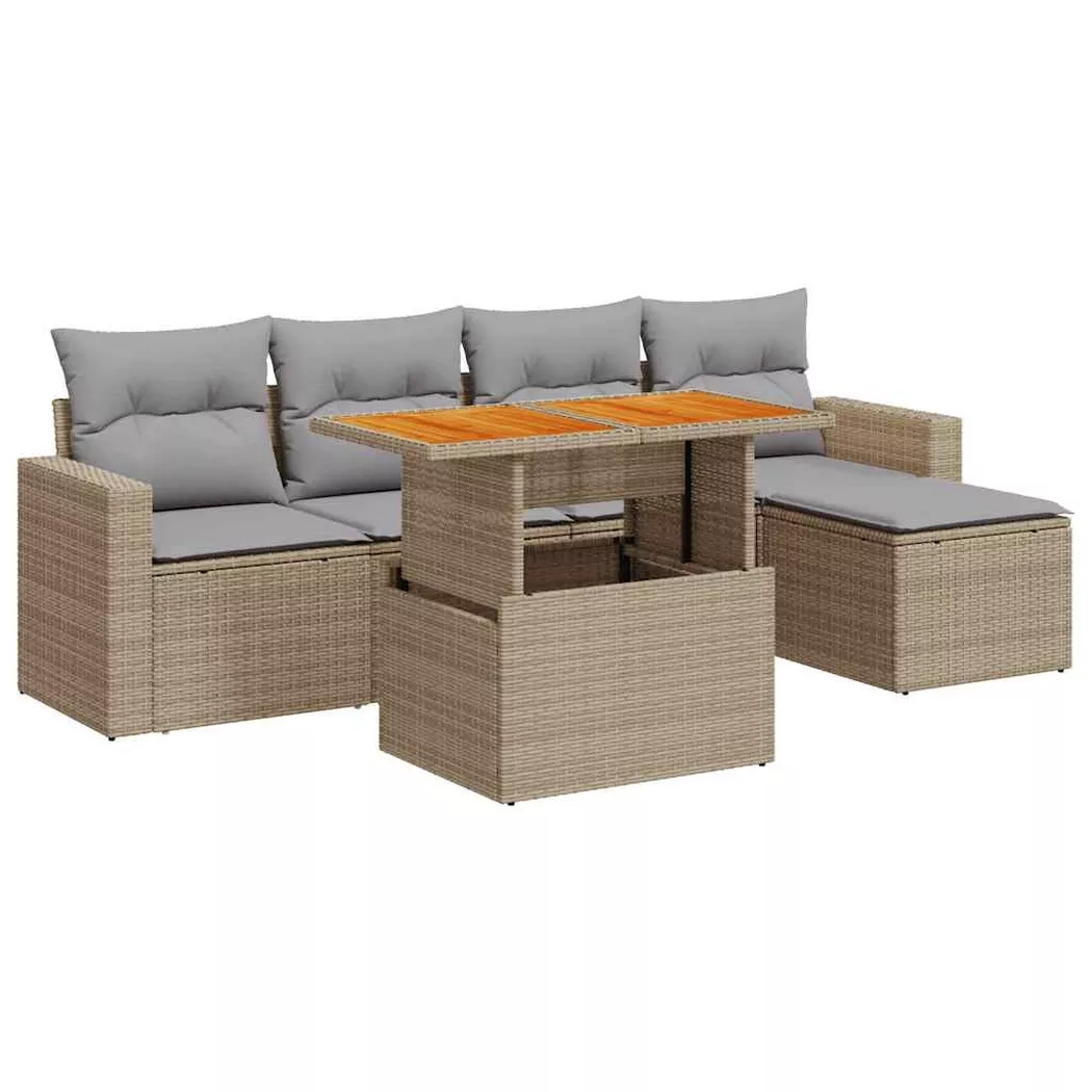 VidaXL - Ensemble de canapés de jardin rotin synthétique, One Size, Beige