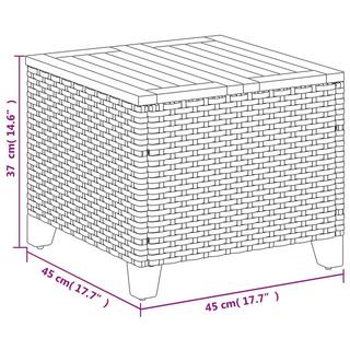 VidaXL Table de jardin rotin synthétique  