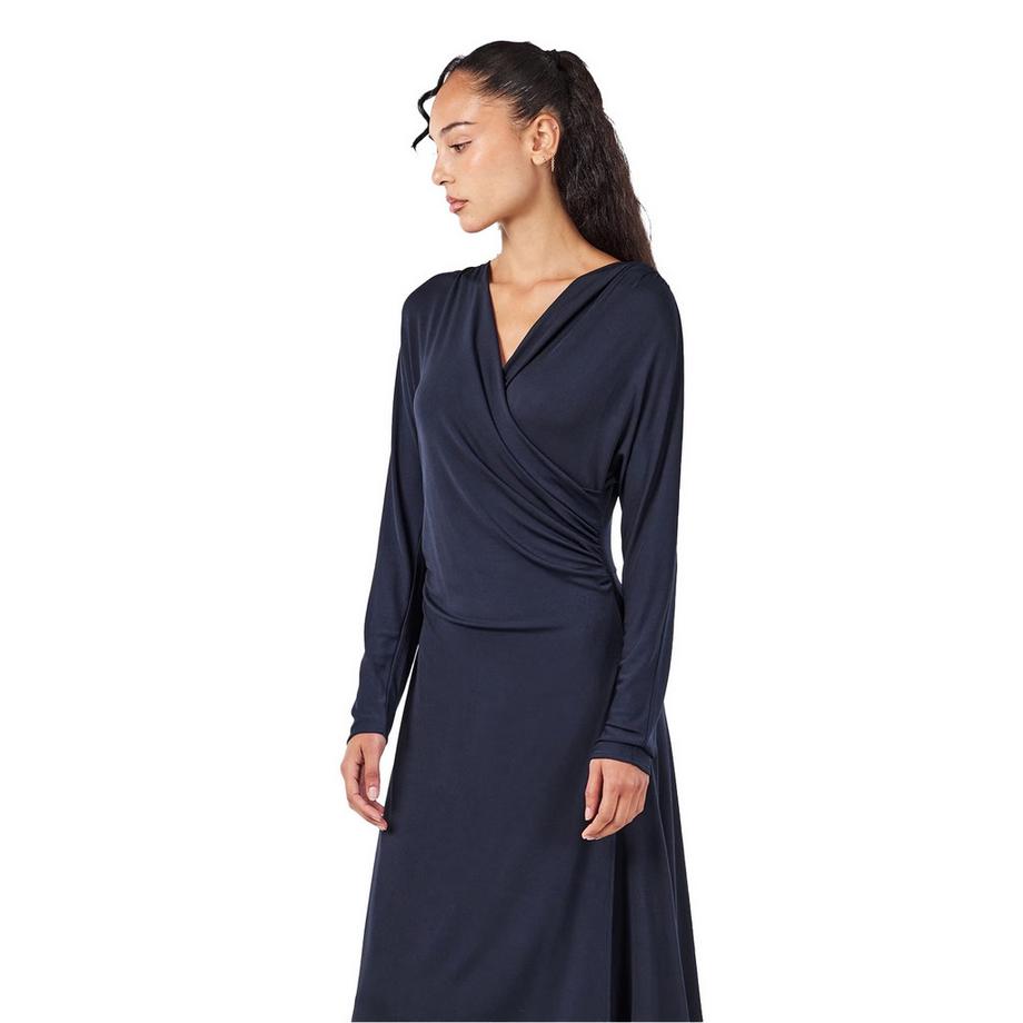 BOSS Ettita Wickelkleid, Vausschnitt, Langärmlig  