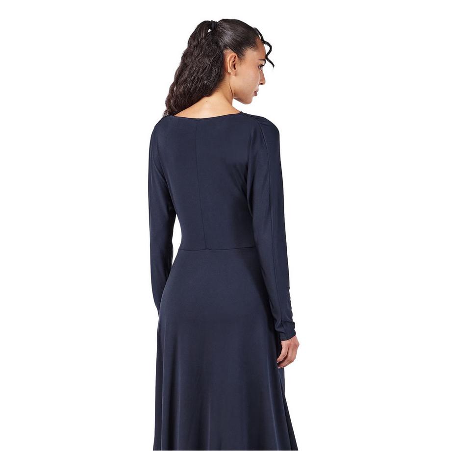 BOSS Ettita Wickelkleid, Vausschnitt, Langärmlig  