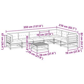 VidaXL set divano da giardino Legno di douglas  