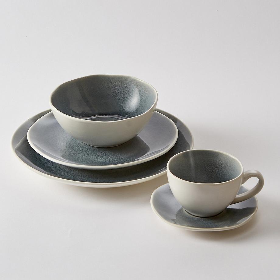 La Redoute Intérieurs Lot 4 assiettes plates craquelées  