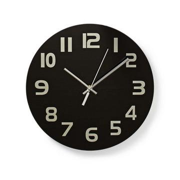Horloge murale | Diamètre : 300 mm | Verre | Noir