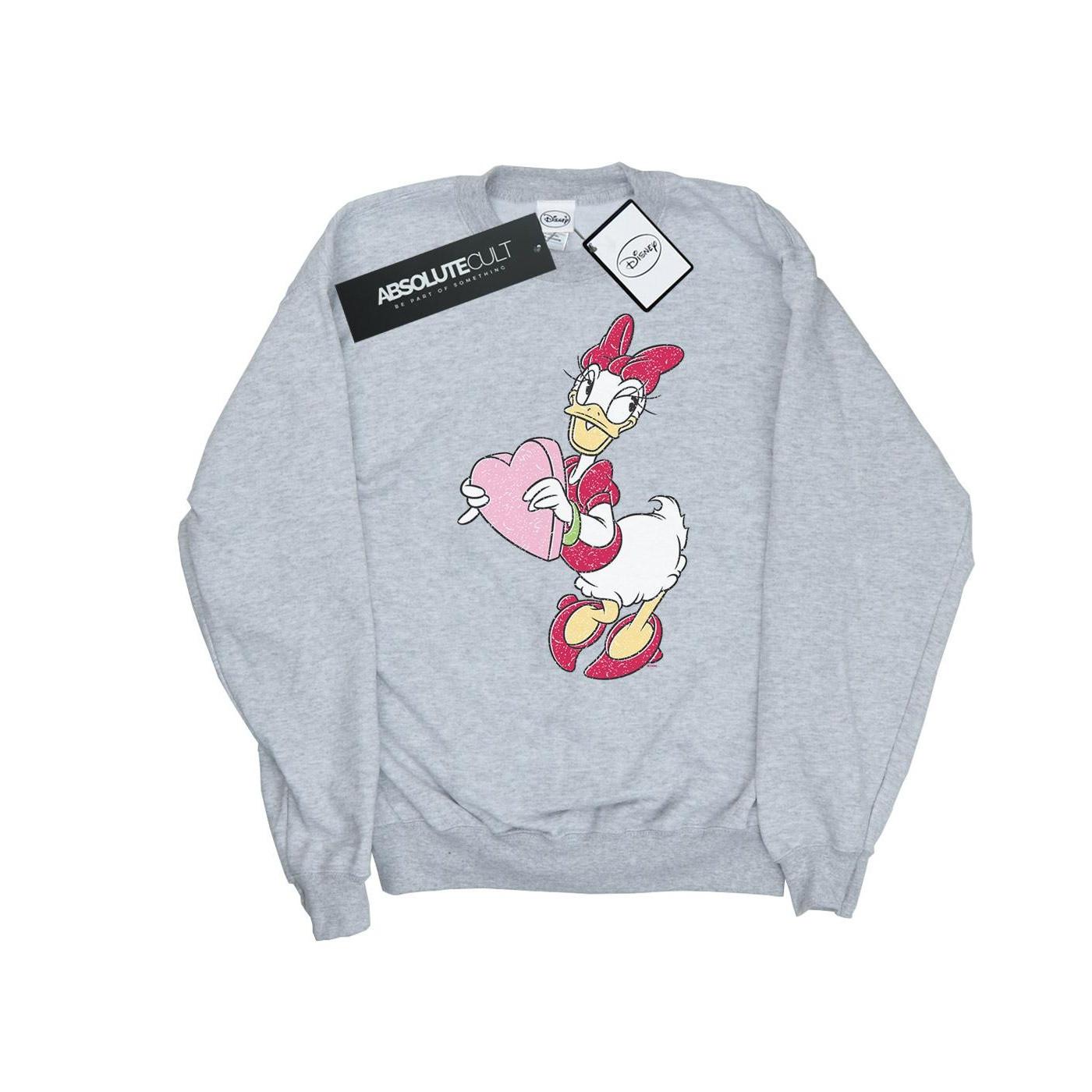 Image of Daisy Duck Love Heart Sweatshirt Herren Grau XL