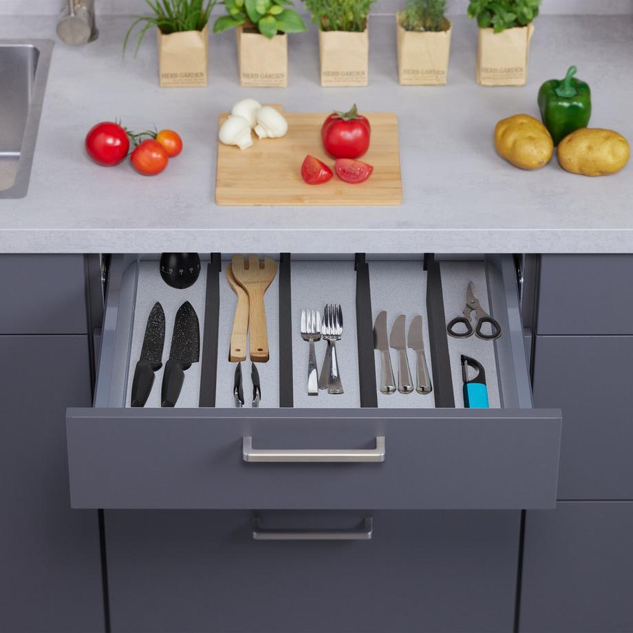 B2X set di 4 divisori per cassetti in nero  