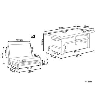 Beliani Set lounge pour jardin en Bambou Rustique TODI  