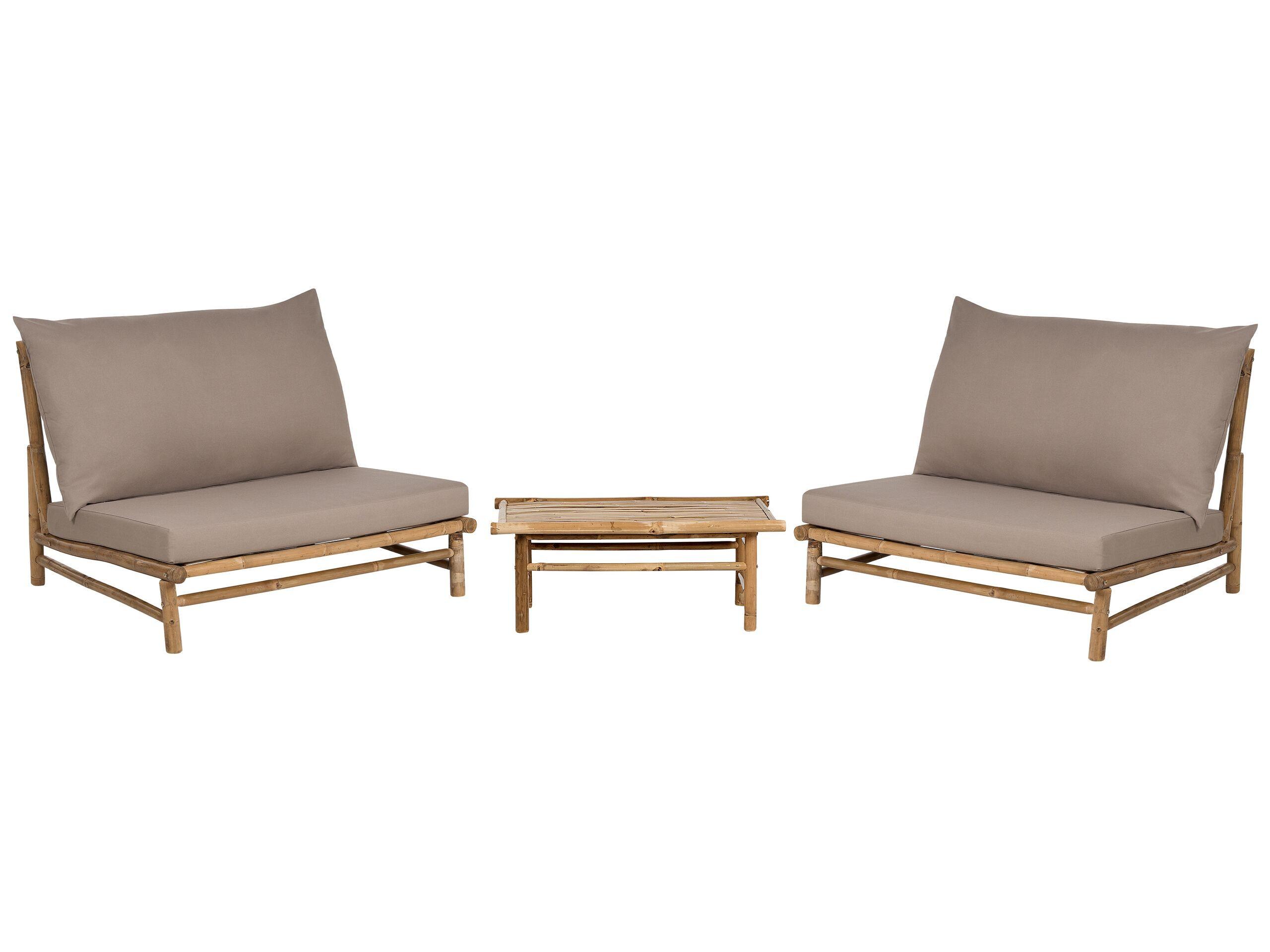 Beliani Set lounge pour jardin en Bambou Rustique TODI  