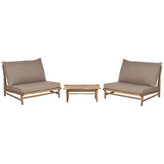 Beliani Set lounge pour jardin en Bambou Rustique TODI  