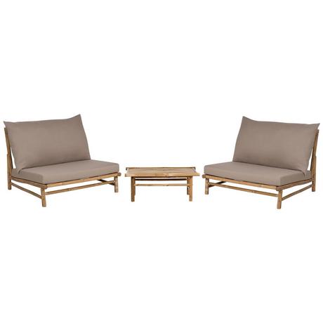 Beliani Set lounge pour jardin en Bambou Rustique TODI  