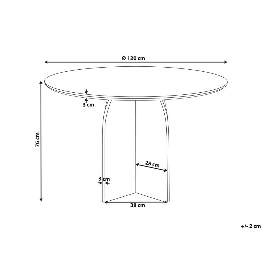 Beliani Tavolo da pranzo en Fibra a media densità (MDF)  YARRA  